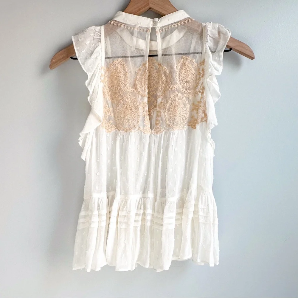 Free People Party's Not Over Swiss Dot Blouse - Picture 3 of 4